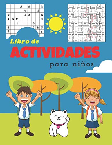 Libro de actividades para niños: laberintos, sudoku, SOPA de LETRAS, tic-tac-toe, ahorcado, matemáticas, con soluciones para mejorar la memoria y ... Gran formato A 4 (Español) Manta flexible