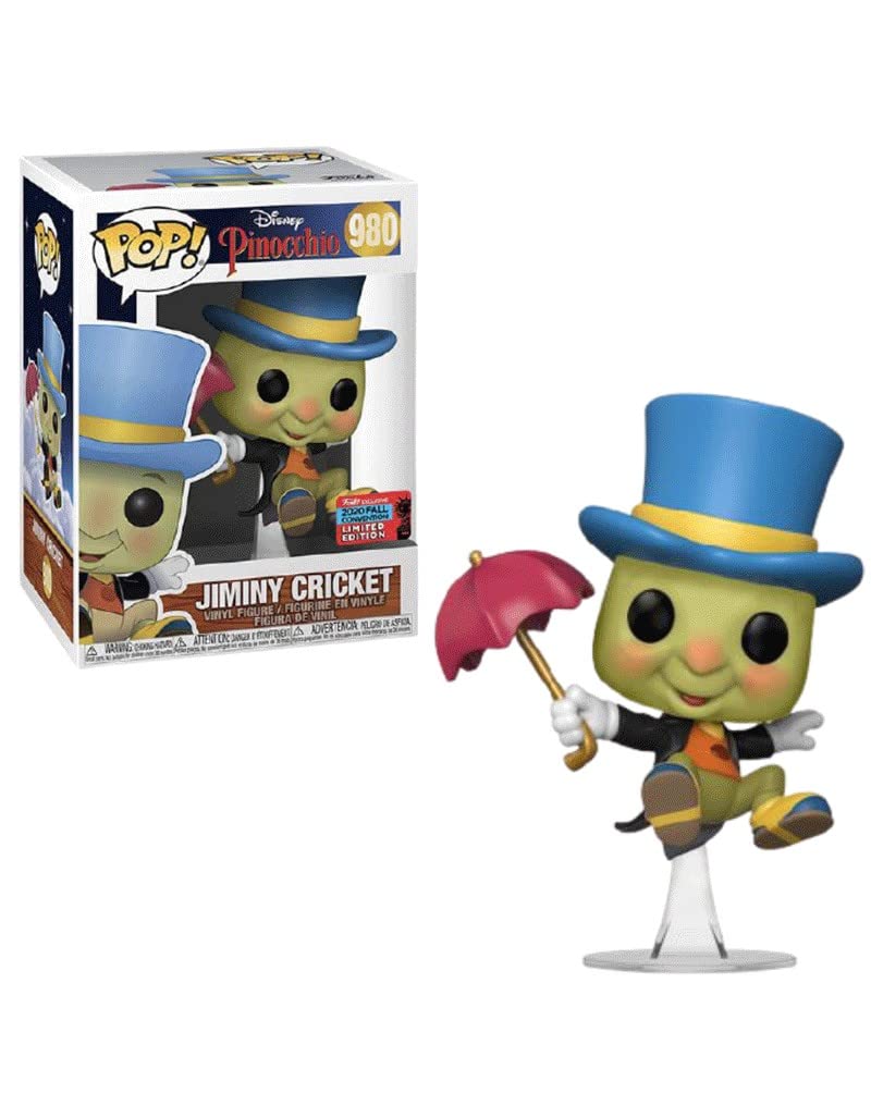 Funko Pop! Disney: Pinocchio - Jiminy Cricket with Umbrella Figura de Vinilo, Fall Convention Exclusivo, 3.75 Pulgadas
