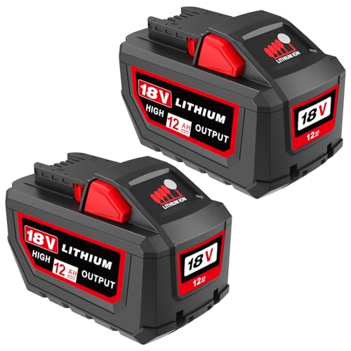 HOCHSTERN---Paquete-de-2-baterías-de-repuesto-para-Milwaukee-M-18-(12,0-Ah,-alto-rendimiento),-compatible-con-baterías-Milwaukee-de-18-V-(48-11-1880,-48-11-1850,-48-11-1860-y-herramientas-eléctricas-inalámbricas-de-18-V)