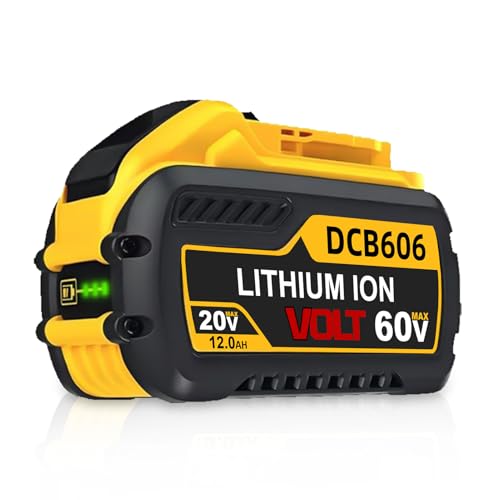 Batería-de-repuesto-de-12,0-Ah,-20-V/60-V-máx.,-compatible-con-DeWalt-DCB612,-DCB606-y-DCB609,-compatible-con-baterías-y-herramientas-eléctricas-DeWalt-de-20-V/60-V,-ion-de-litio-de-1200-mAh,-1-paquete