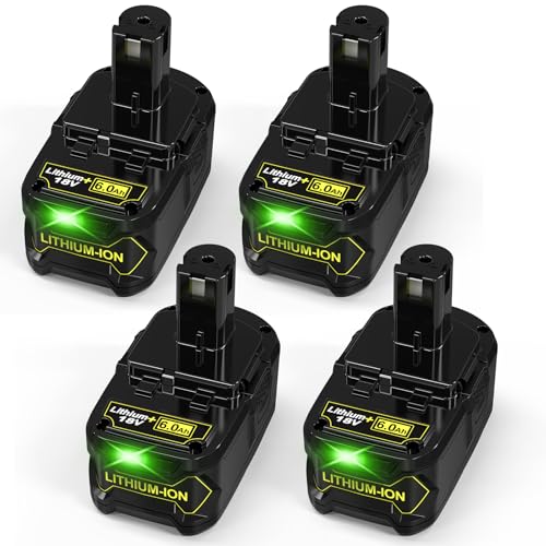 Batería-FEOTDN-P108-de-6-Ah-y-18-V-(paquete-de-4)-compatible-con-Ryobi-ONE+-Lithium-P102,-P104,-P107,-P103,-P105,-P109,-P119-y-P122,-herramientas-eléctricas-inalámbricas.
