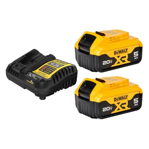 Kit-de-carga-de-batería-DEWALT-20V-MAX,-incluye-2-baterías-de-5-Ah-y-una-pequeña-bolsa-de-almacenamiento-(DCB205-2CK)