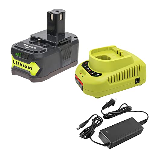 Batería-y-cargador-combinados-de-18-V-para-herramientas-inalámbricas-Ryobi-de-18-V-y-cargador-P118B,-Cell9102,-capacidad-de-salida-de-5,0-Ah.