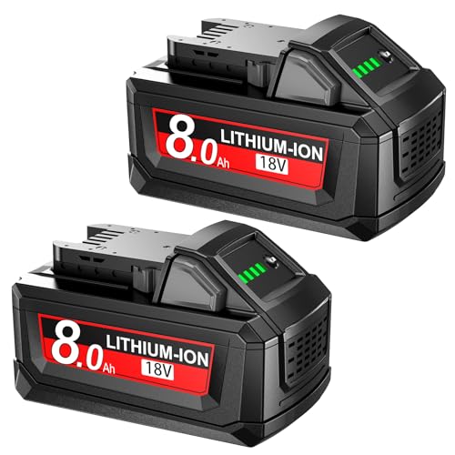 Baterías-JUNWOOD-M18-de-repuesto-para-Milwaukee-8.0-Ah-18-V-máx.-Batería-48-11-1880-para-herramientas-inalámbricas-2646-22CT,-2643-21CT,-2641-21CT,-2646-21CT,-2646-20-(paquete-de-baterías-de-iones-de-litio)