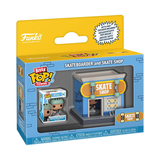 Funko Bitty Pop! Pueblo: Bitty City - Skateboarder and Skate Shop