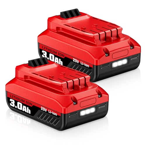 Batería-de-repuesto-PDstation-V20-de-3,0-Ah-(2-unidades)-para-Craftsman-de-20-V-(CMCB202,-CMCB204,-CMCB201,-CMCS300B,-CMCG400B,-CMCB104,-CMCK700D2,-CMCD700C1,-CMCS714M1,-CMCL030B,-herramientas-eléctricas-inalámbricas-de-20-V)