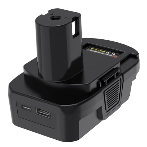 Adaptador-de-batería-Kzreect-con-puerto-USB-y-tipo-C-compatible-con-DeWalt-18V/20V-y-Milwaukee-18V-para-herramientas-Ryobi-One+-18V-DM18RL
