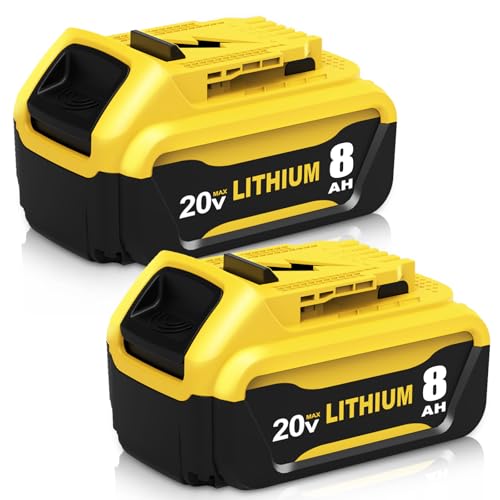 Paquete-de-2-baterías-de-repuesto-de-alta-capacidad-de-8000-mAh-para-Dewalt-de-20-V,-compatibles-con-baterías-de-litio-Dewalt-de-20-V-Max-DCB200-DCB201-DCB203-DCB204-DCB206-DCB207-DCB181-DCB180-(amarillas)