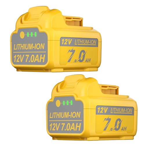 JUNWOOD---Paquete-de-2-baterías-de-repuesto-de-7,0-Ah-para-Dewalt-de-iones-de-litio-de-12-V,-compatible-con-herramientas-eléctricas-inalámbricas-DCB120,-DCB121,-DCB123,-DCB127,-DCB122-y-DCB124-de-12-V-máx.