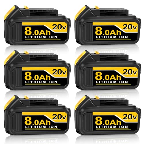 Paquete-de-6-baterías-de-8,0-Ah-y-20-V-de-repuesto-para-Dewalt-20-V-Max,-compatibles-con-baterías-Dewalt-de-20-V,-serie-DCB200,-DCB203-y-DCB206,-herramientas-eléctricas-inalámbricas-con-indicador-LED-(8,0-Ah,-paquete-de-6)