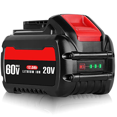 TenHutt-【Actualización】-Batería-de-repuesto-de-20-V/60-V-12,0-Ah-para-Dewalt-Batería-Flexvolt-de-20-V/60-V-para-herramientas-eléctricas-inalámbricas-Dewalt-de-60-V-DCB612-DCB606-DCB206-DCB204-DCB205-Batería-de-iones-de-litio