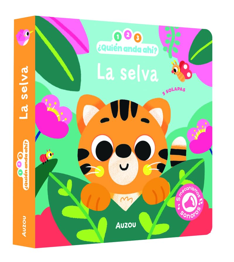Libro: 1, 2, 3, quién anda ahí. La selva. Libro de sonidos