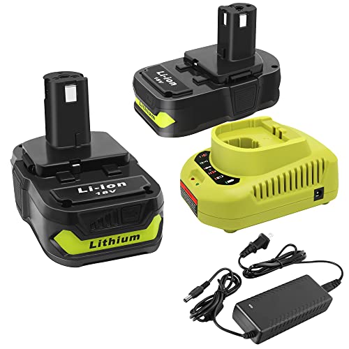 CELL9102---Paquete-de-2-baterías-y-cargadores-de-18-V-para-herramientas-inalámbricas-Ryobi-de-18-V-y-cargador-P118B-(capacidad-de-salida:-3,0-Ah)