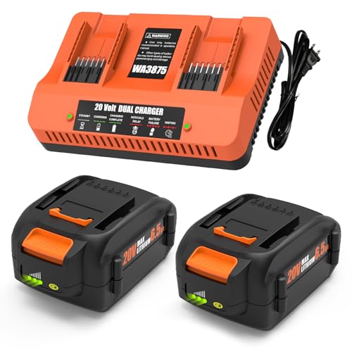 BECDXPal---Paquete-de-2-baterías-de-repuesto-de-6500-mAh-para-Worx-de-20-V-y-kit-de-cargador-para-herramientas-inalámbricas-WA3525,-WA3520-y-WA3575-(2-x-20-V)-compatibles-con-Worx-de-20-V-y-40-V