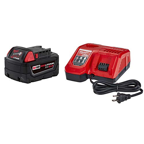 Kit-de-inicio-Milwaukee-48-59-1850-M18-de-iones-de-litio-de-18-voltios-XC-con-(1)-batería-de-5,0-Ah-y-cargador
