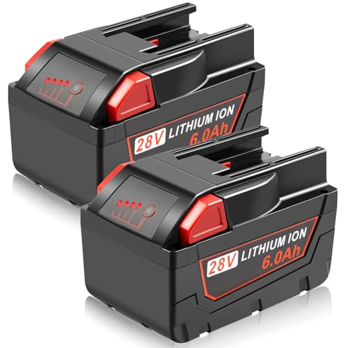 WECACHWE---Juego-de-2-baterías-de-repuesto-de-6000-mAh-y-28-V-para-herramientas-eléctricas-Milwaukee-de-28-V-(0719-20,-0719-22,-0779-20,-22,-0928-29-y-0726-20)-con-indicador-de-carga-de-4-LED.