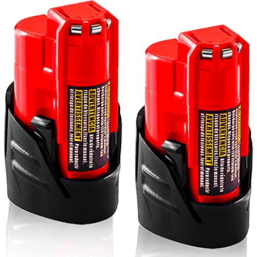 【¡ACTUALIZACIÓN!】Paquete-de-2-baterías-de-repuesto-de-3.0-Ah-para-Milwaukee-M12-de-12-V,-compatible-con-herramientas-Milwaukee-de-12-V/chaqueta-térmica-48-11-2420,-48-11-2440,-48-11-2402-y-48-11-2411,-herramientas-eléctricas-inalámbricas.
