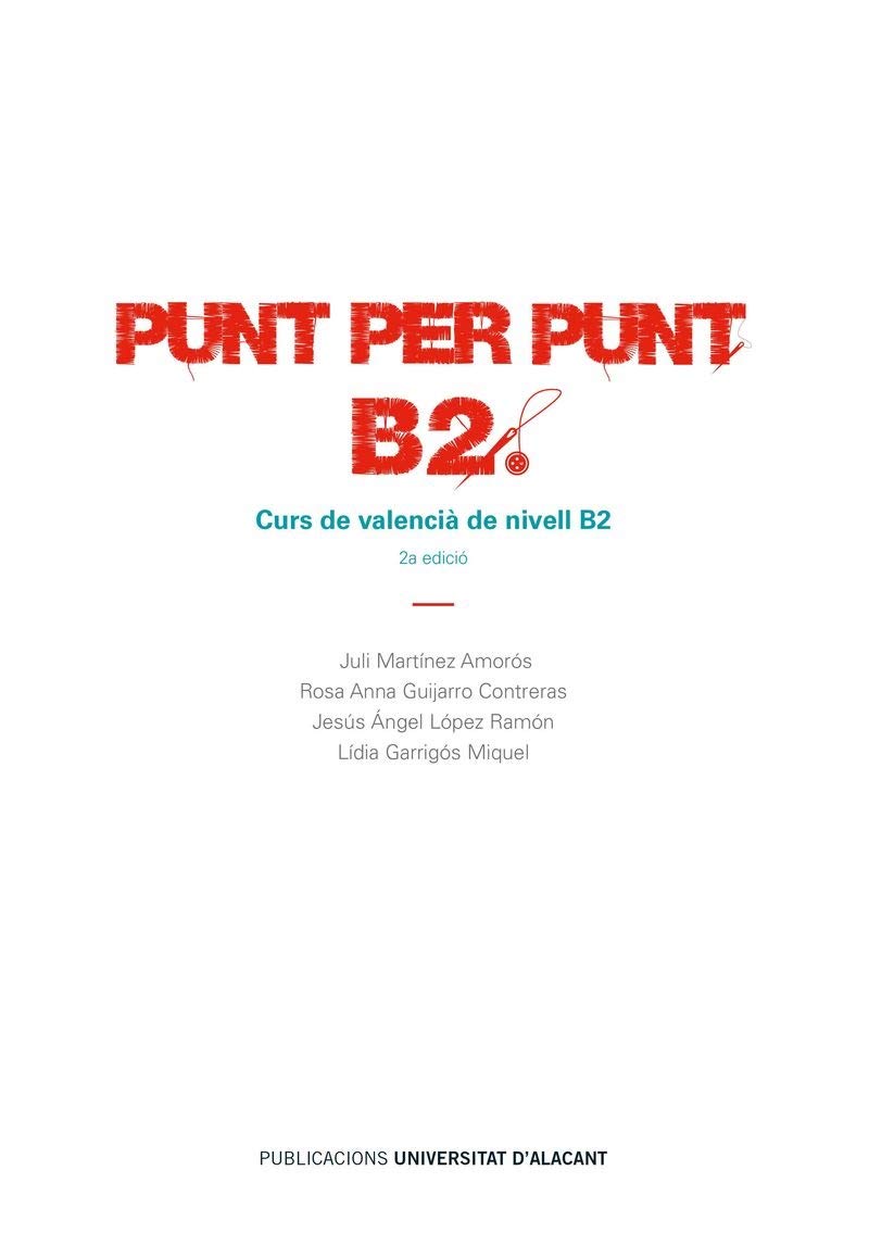 Libro: Punt per punt. B2. Curs de valencià de nivell B2 (Textos docentes)