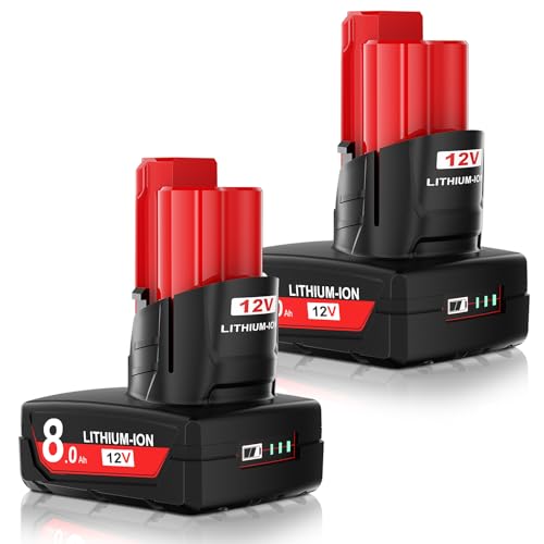 Mounzuikue---Paquete-de-2-baterías-de-litio-de-8000-mAh-para-Milwaukee-de-12-V,-compatible-con-Milwaukee-M12-(48-11-2401,-48-11-2412,-48-11-2411,-48-11-2420-y-48-11-2410)