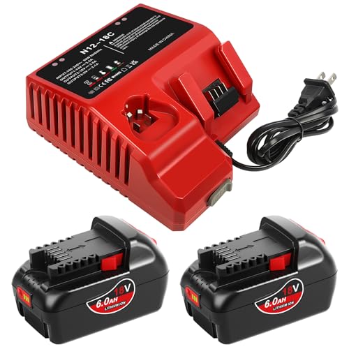 COOMYXIN---Batería-de-repuesto-de-6.0-Ah-para-Milwaukee-M18-con-capacidad-original-y-cargador-de-batería-de-repuesto-para-Milwaukee-M18-con-USB-compatible-con-herramientas-Milwaukee-M18-(paquete-de-2,-6.0-Ah-y-N12-18C)