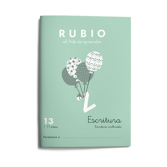 13 Escritura RUBIO | Cuderno para trabajar la inclinada | +11 años