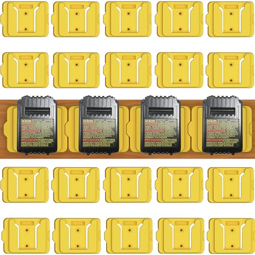 Paquete-de-20-soportes-de-batería-para-baterías-Dewalt-de-20-V-y-60-V.-Incluye-40-tornillos-y-soporte-de-pared-para-Dewalt-(20-amarillos).