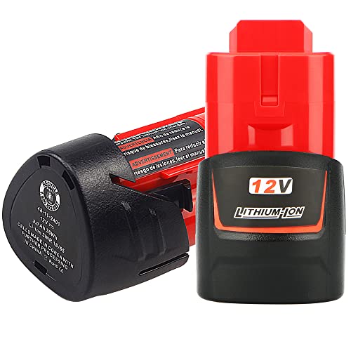 Paquete-de-2-baterías-de-repuesto-Waitley-de-12-V-y-3-Ah,-compatibles-con-las-baterías-de-iones-de-litio-Milwaukee-48-11-2401-de-3-Ah-(48-11-2420,-48-11-2411,-48-11-2440-y-48-11-2402).