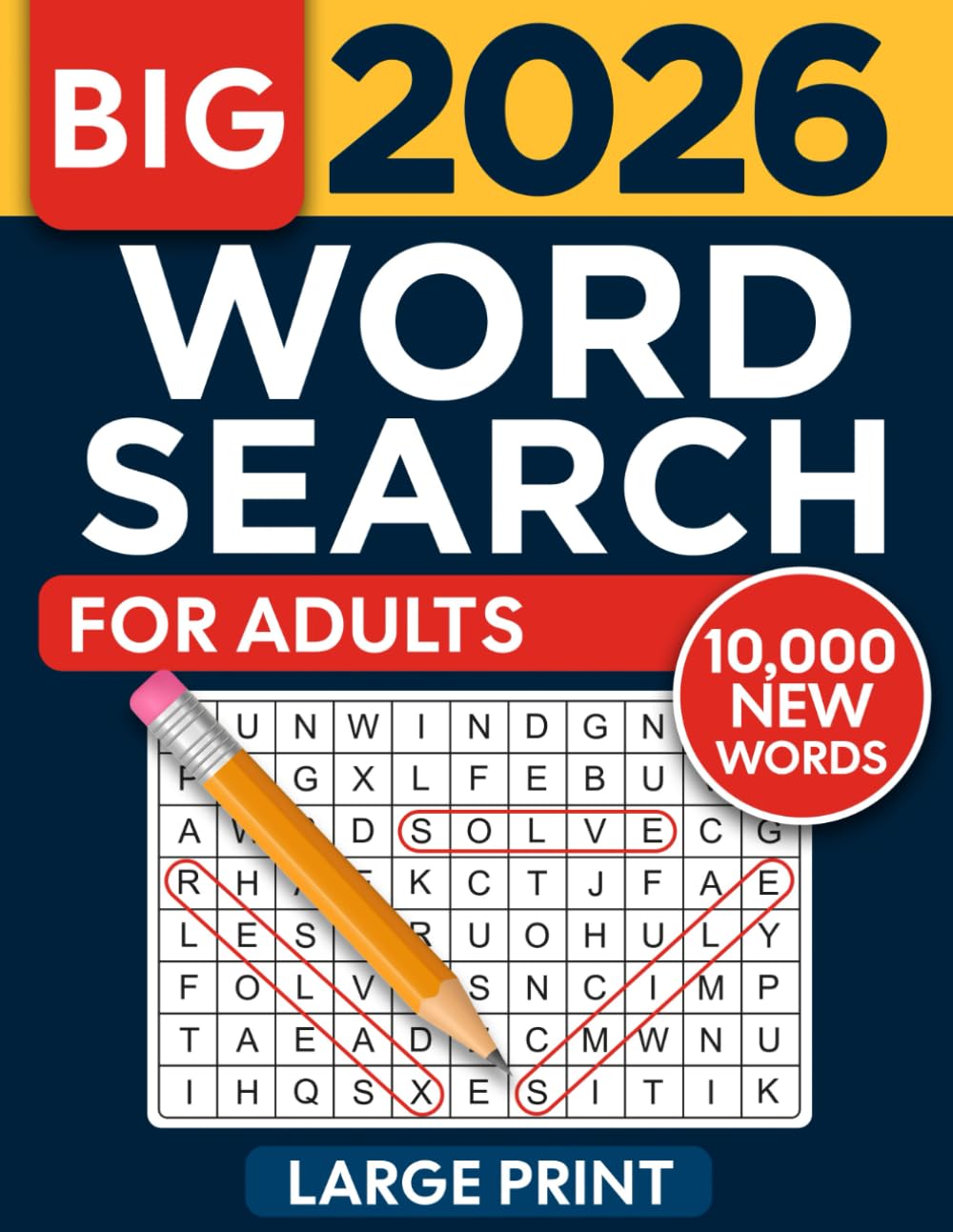Libro: Big Book of Word Search – 10000 New Words: Relaxing Word Search Puzzle Book for Adults and Seniors | Large Print and Anti Eye Strain | Giant and Fun ... Each Word (FOR A YOUNGER BRAIN AT EVERY AGE)