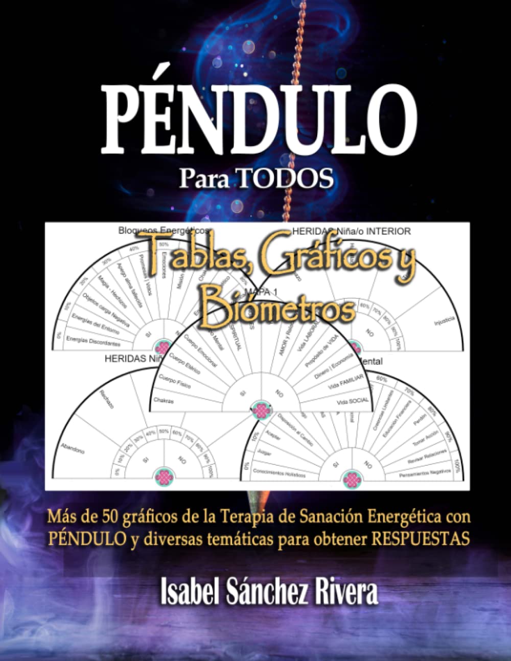 Libro: Tablas, Gráficos y Biómetros Péndulo para TODOS: Más de 50 gráficos de la Terapia de Sanación Energética con PÉNDULO y muchos otros sobre diversas temáticas.