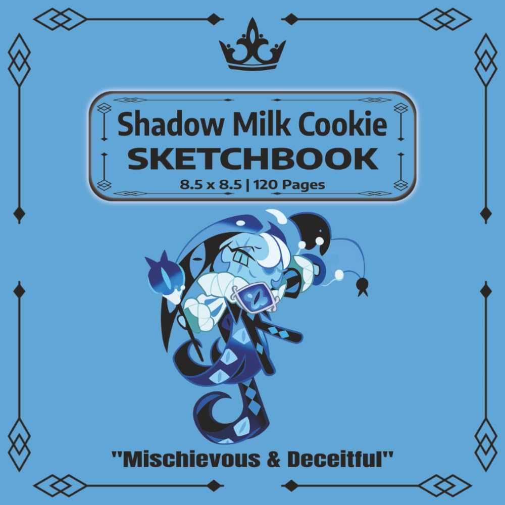 Libro: Shadow Milk Cookie Sketchbook Blue: A Cute Square Sketchbook for Drawing, Doodling, Manga, Cartoons & Creative Art | 120 Blank Pages | 8.5 x 8.5 (Cookie Run Kingdom Fan Art)