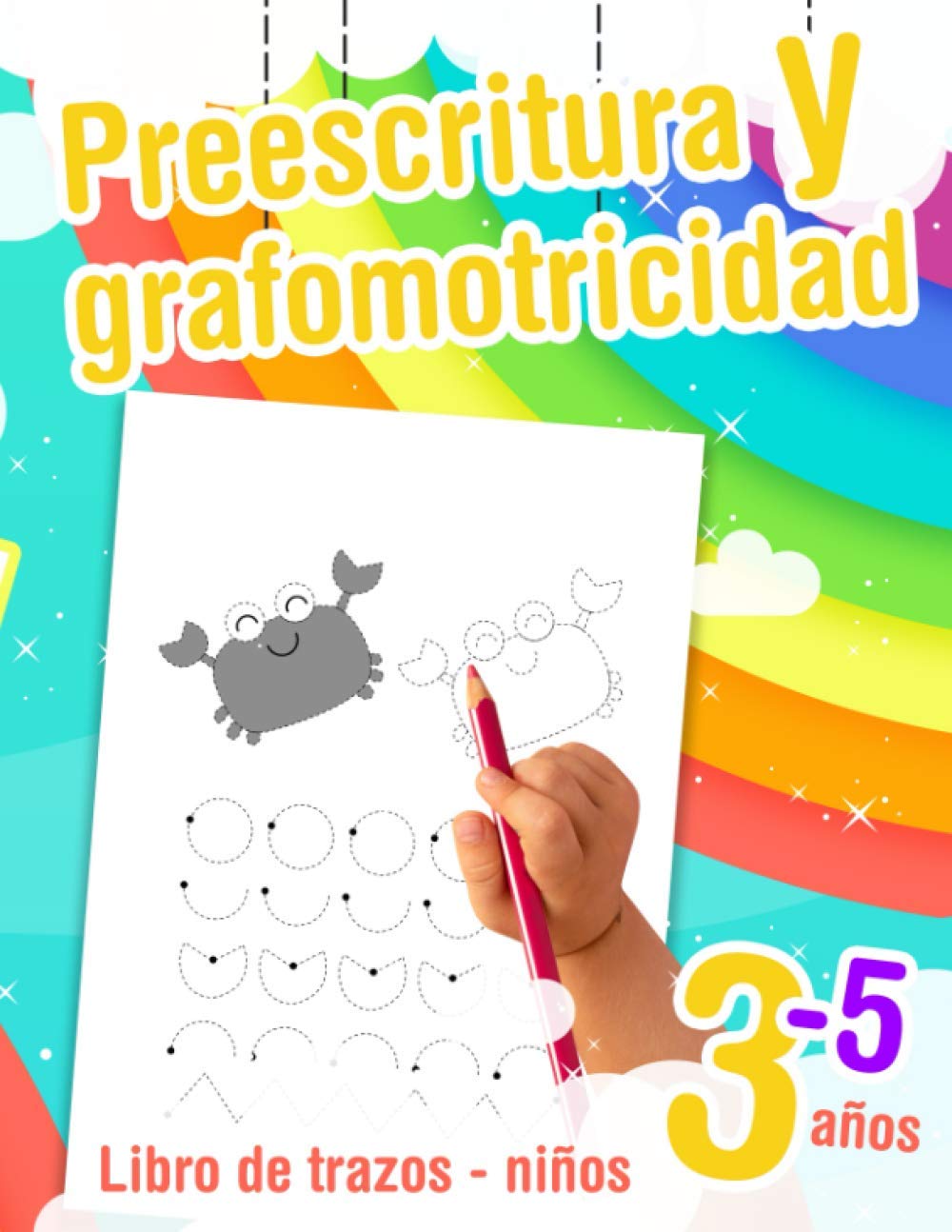 Libro: Preescritura y grafomotricidad | Libro de trazos | niños 3-5 años: Libro de actividades preescolares - aprender a trazar para aprender a escribir