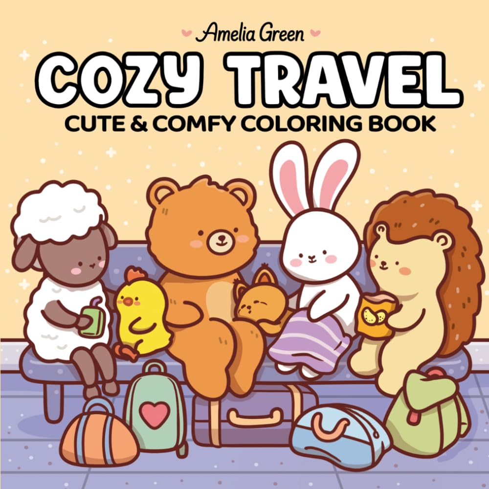 Cozy Travel: Cute & Comfy Coloring Book for Adults and Teens