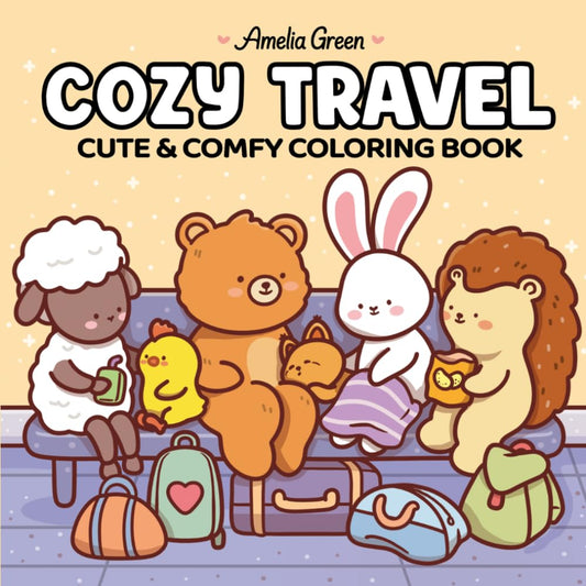 Cozy Travel: Cute & Comfy Coloring Book for Adults and Teens