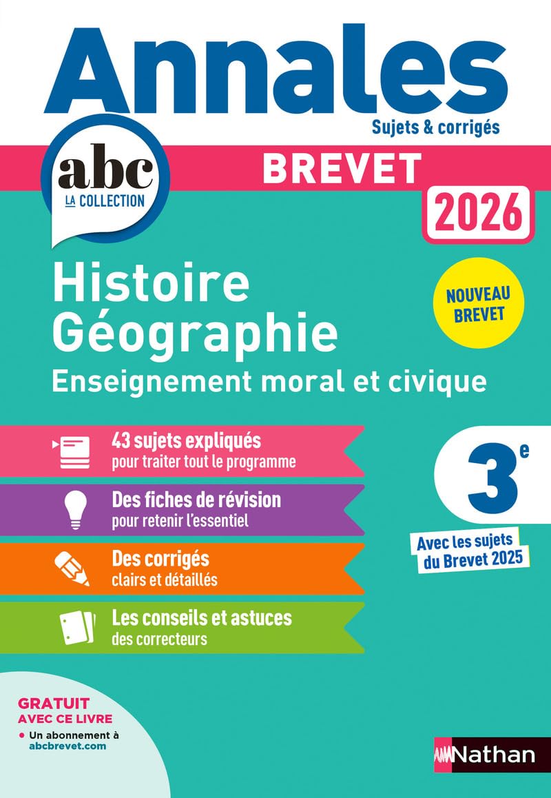 Libro: Histoire Géographie EMC 3e: Avec les sujets du Brevet 2025
