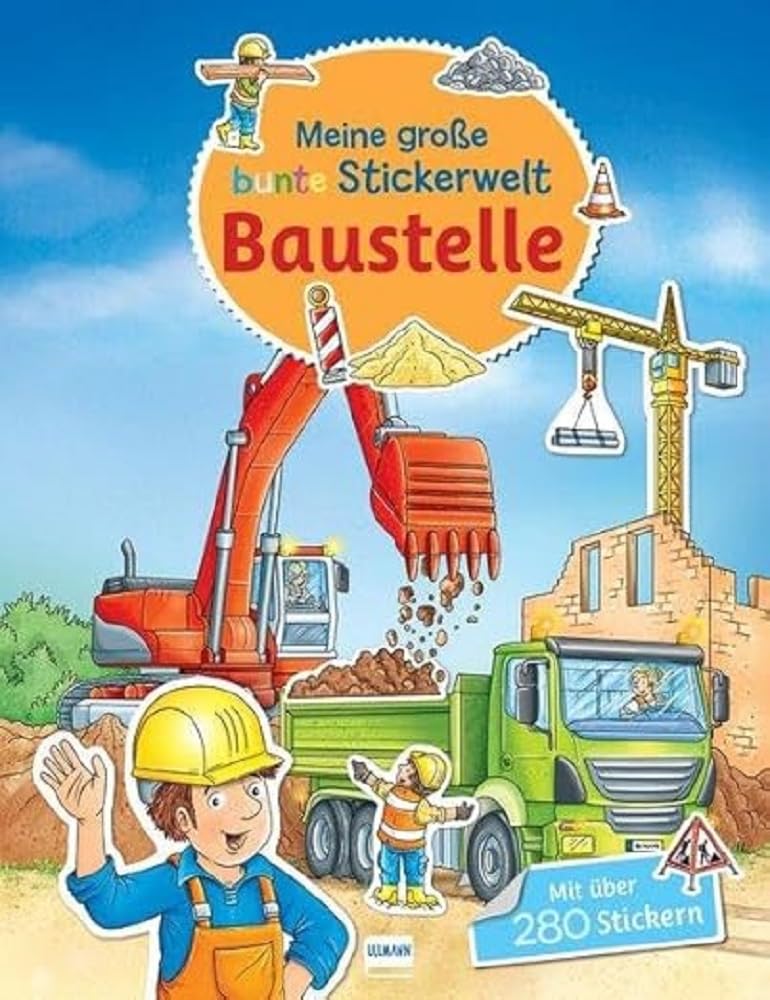 Libro: Meine große bunte Stickerwelt - Baustelle