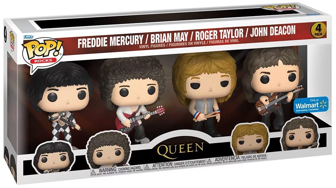 Funko Pop! 4-Pack Rocks: Queen - Freddie Mercury/Brian May/Roger Taylor/John Deacon (Edición Especial) Vinyl Figures