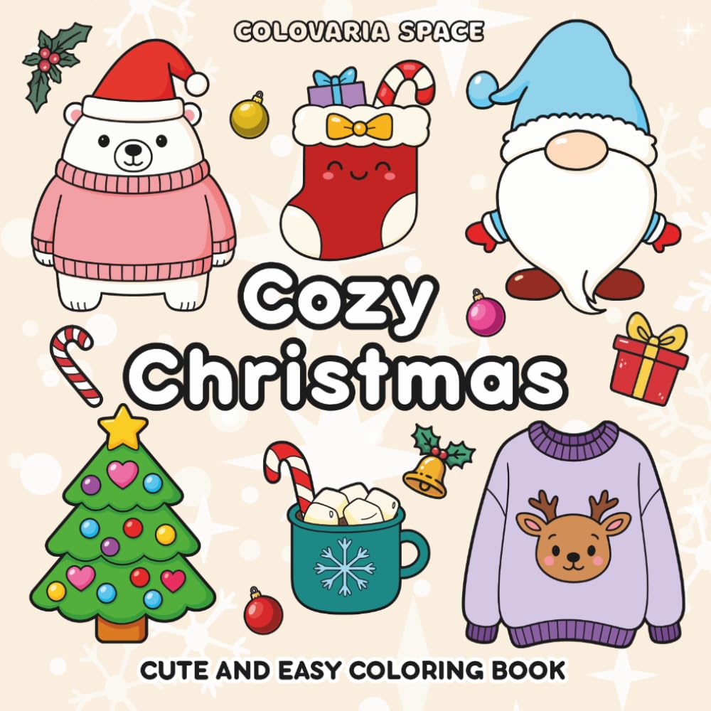 Libro: Cozy Christmas: Cute and Easy Coloring Book for Adults and Kids (Cozy Coloring Books)