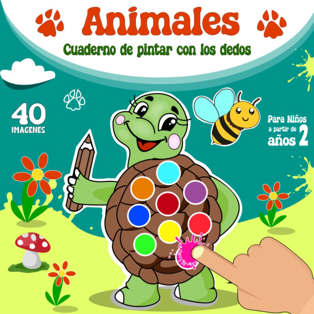 Libro: Animales - Grande Cuaderno De Pintar Con Los Dedos Para Niños: Libro Preescolar de Actividades Infanteles - Colorear y Pintar 40 Divertidos Motivos ... Niños y Niñas 2.3.4 Años (Spanish Edition)