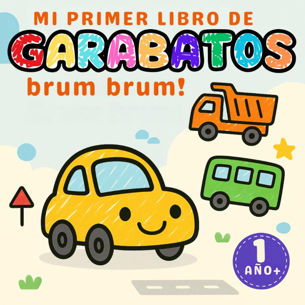 Libro: Mi primer libro de garabatos: Brum Brum! 1 año+, 100 dibujos para bebés a partir de 1 año, libro para colorear divertidos vehículos (coches, barcos, ... de la obra, motos, tractores, etc...)
