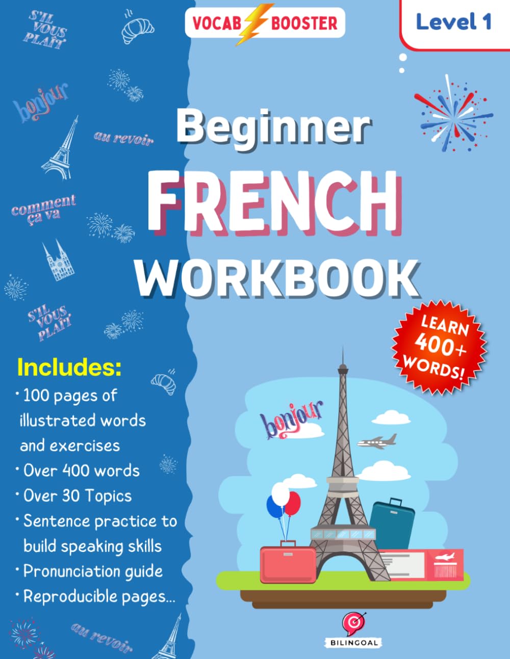 Libro: Beginner French Workbook: Learn over 400 words! Level 1