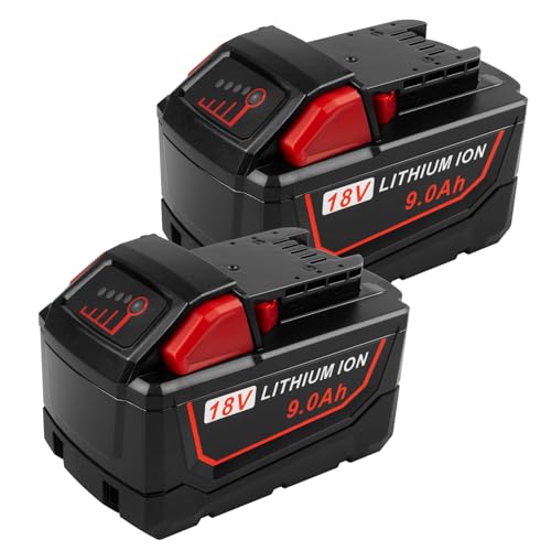 Batería-de-repuesto-Cukect-de-18-V-y-9-Ah-(paquete-de-2)-para-Milwaukee-MK18,-compatible-con-48-11-1850,-48-11-1860,-48-11-1845-y-48-11-1828