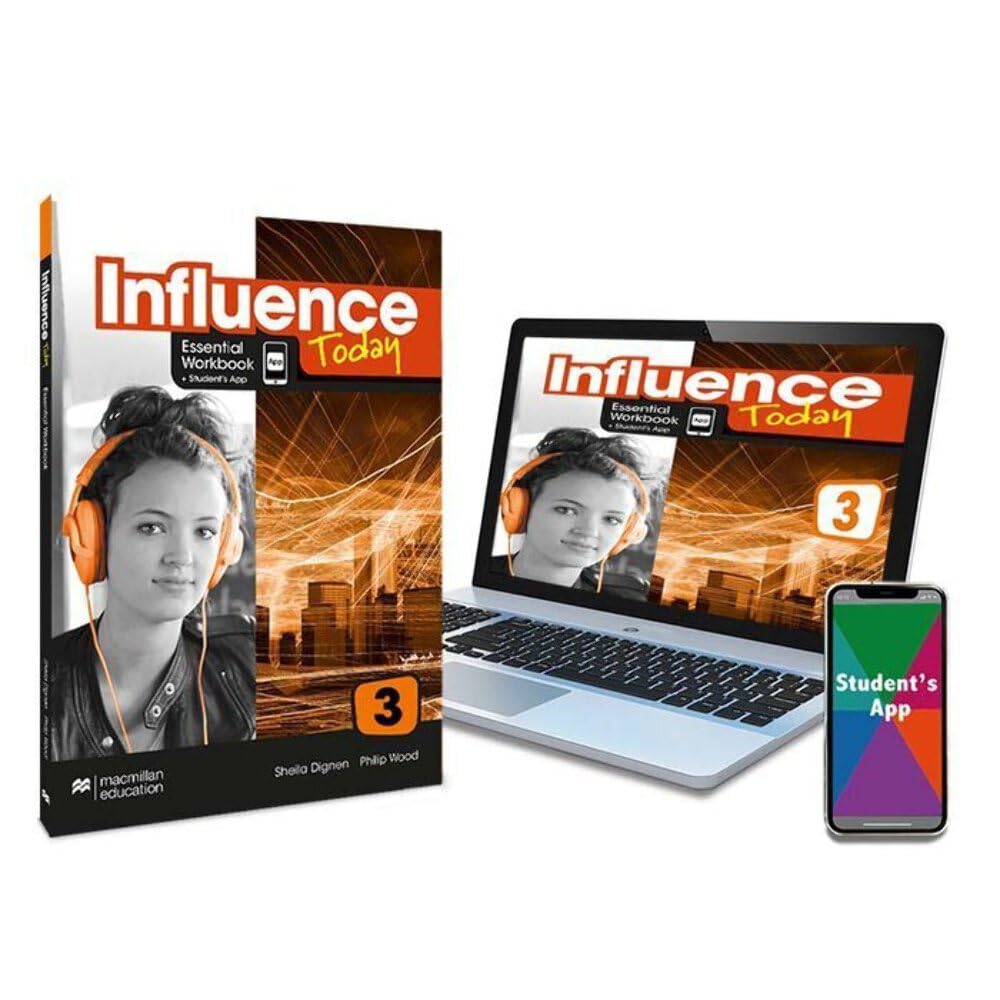 Libro: INFLUENCE TODAY 3 Essential Workbook, Competence Evaluation Tracker y Student's App
