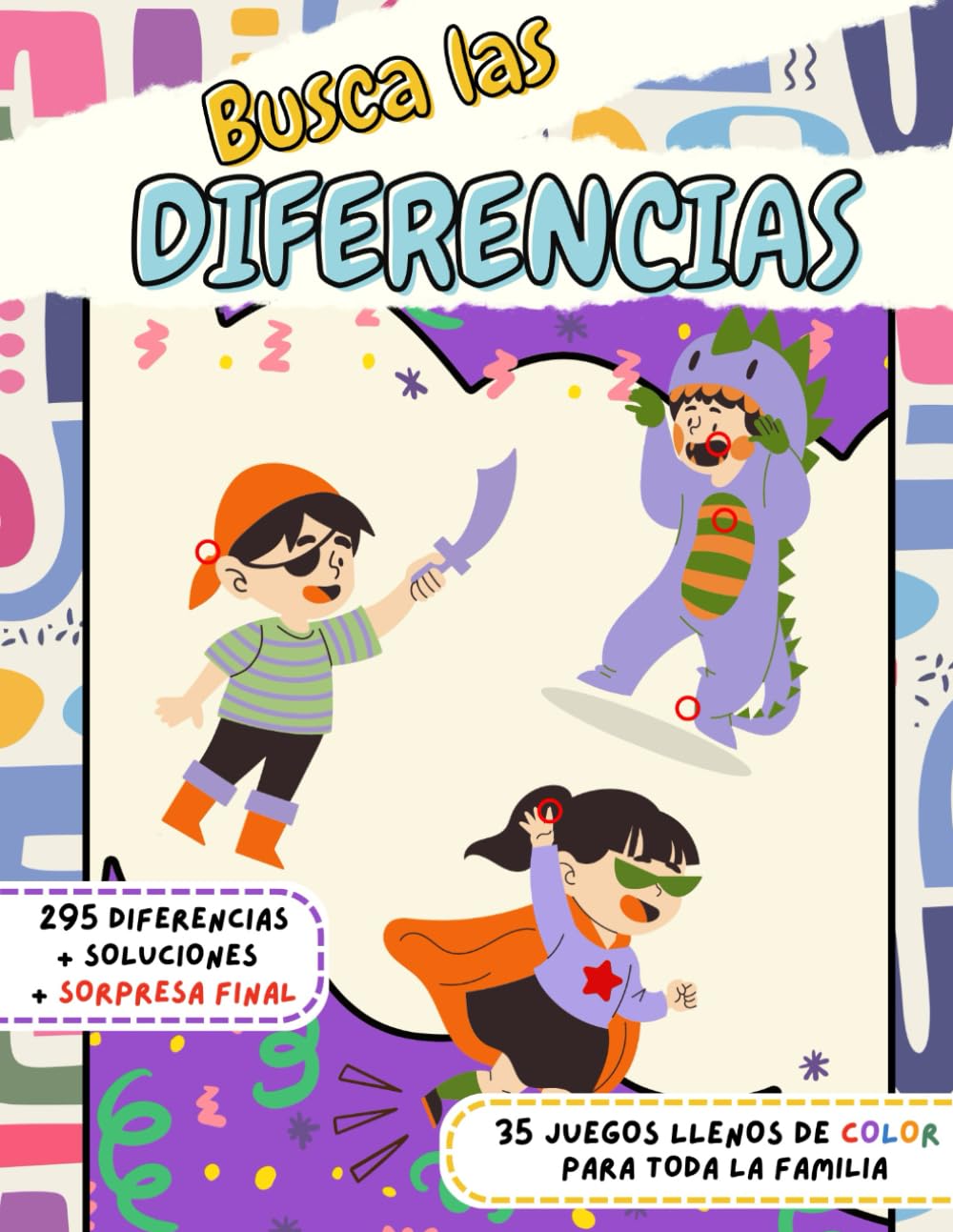 Libro: Busca las diferencias. Pasatiempo para toda la familia.: 35 juegos llenos de color. Soluciones incluidas. (Spanish Edition)