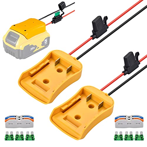 Adaptador-de-corriente-de-20-V-para-rueda-de-batería,-compatible-con-Dewalt.-Kit-convertidor-de-rueda-de-batería-con-fusibles-y-terminales-de-cable,-cable-de-12-AWG,-conector-de-alimentación-para-juguetes-de-coches-RC-DIY-y-robótica.
