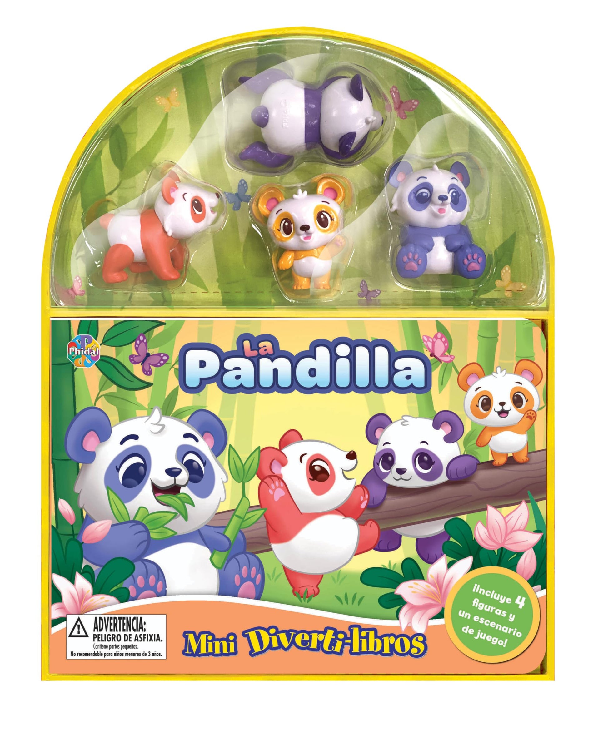 Libro: Phidal La Pandilla Mini Diverti-Libros - Libros de actividades para niños, cuento de 12 páginas, 4 figuras, 1 escenario de juego