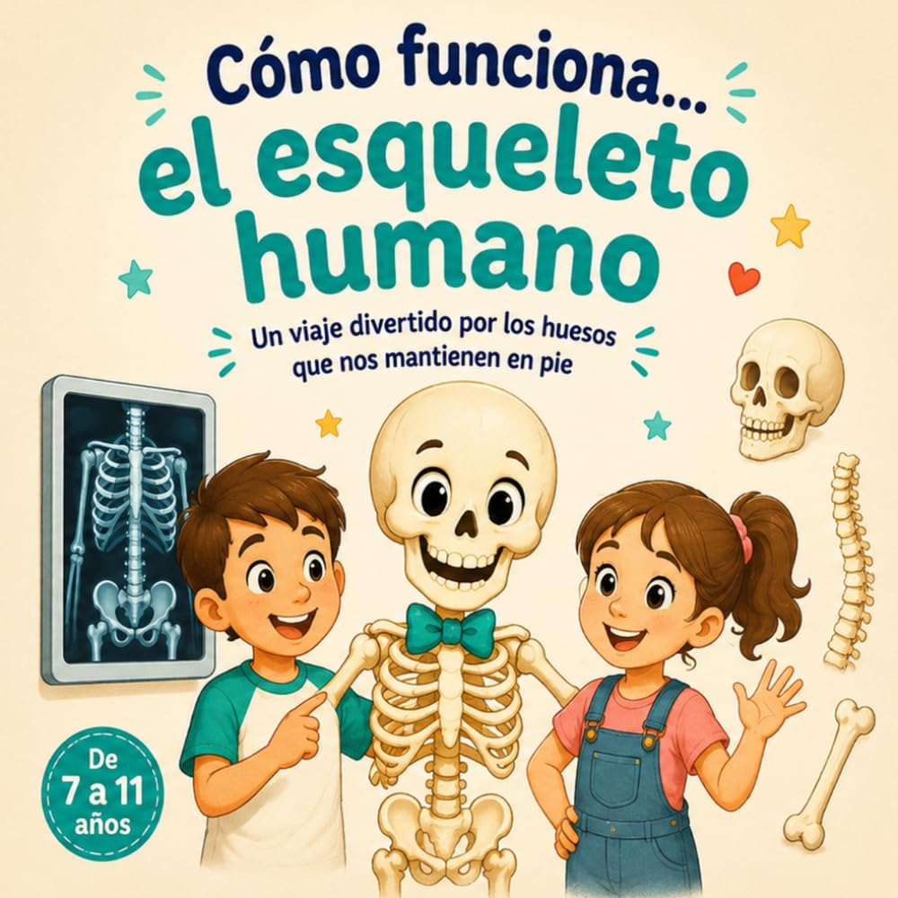 Libro: Cómo Funciona el Esqueleto del Cuerpo Humano: Un Viaje Divertido y Visual por los Huesos que nos Mantienen en Pie - Libro de Anatomía para Niños de 7 a 11 años (Spanish Edition)