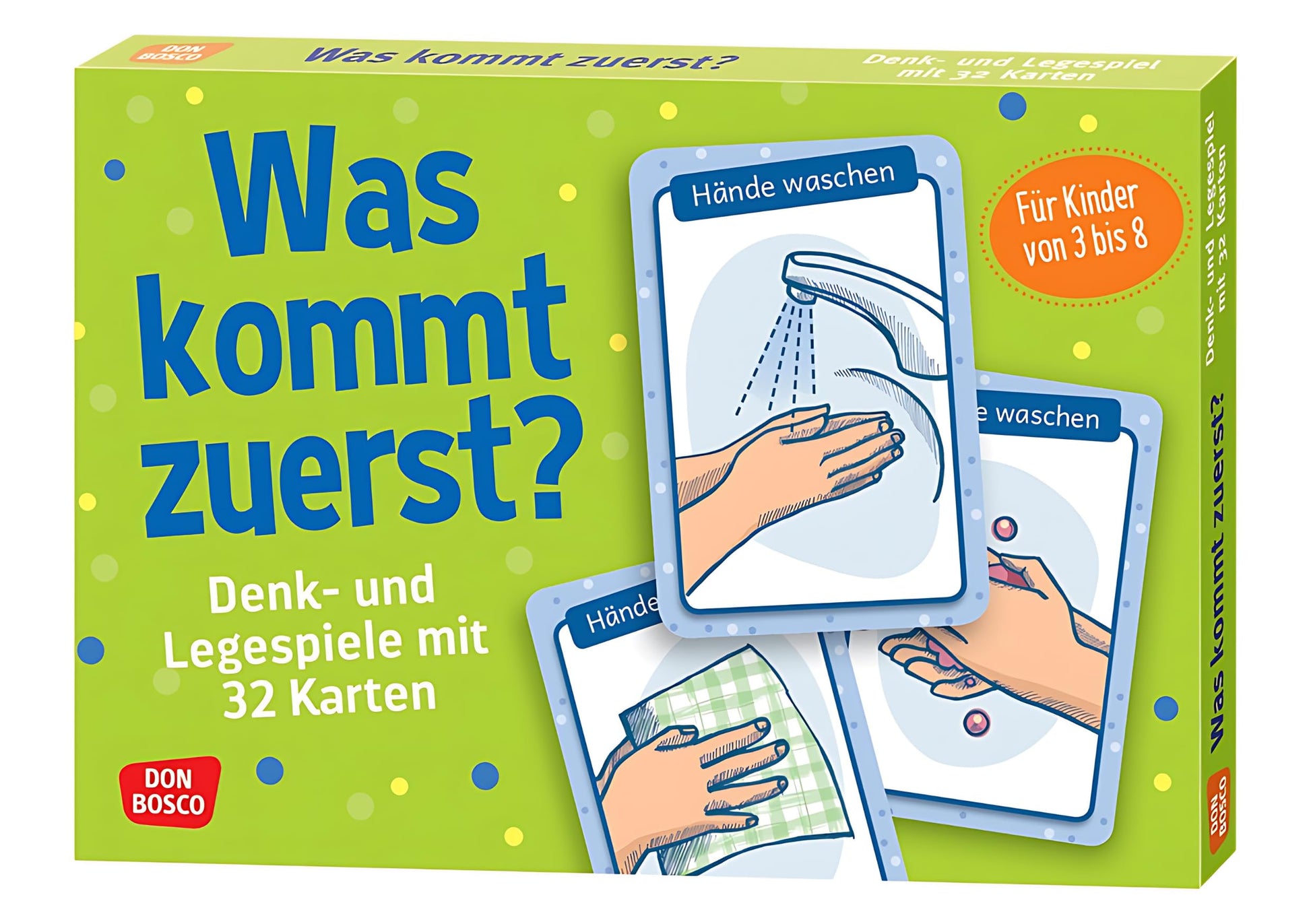 Libro: Was kommt zuerst?: Denk- und Legespiele mit 32 Karten für Kinder von 3 bis 8