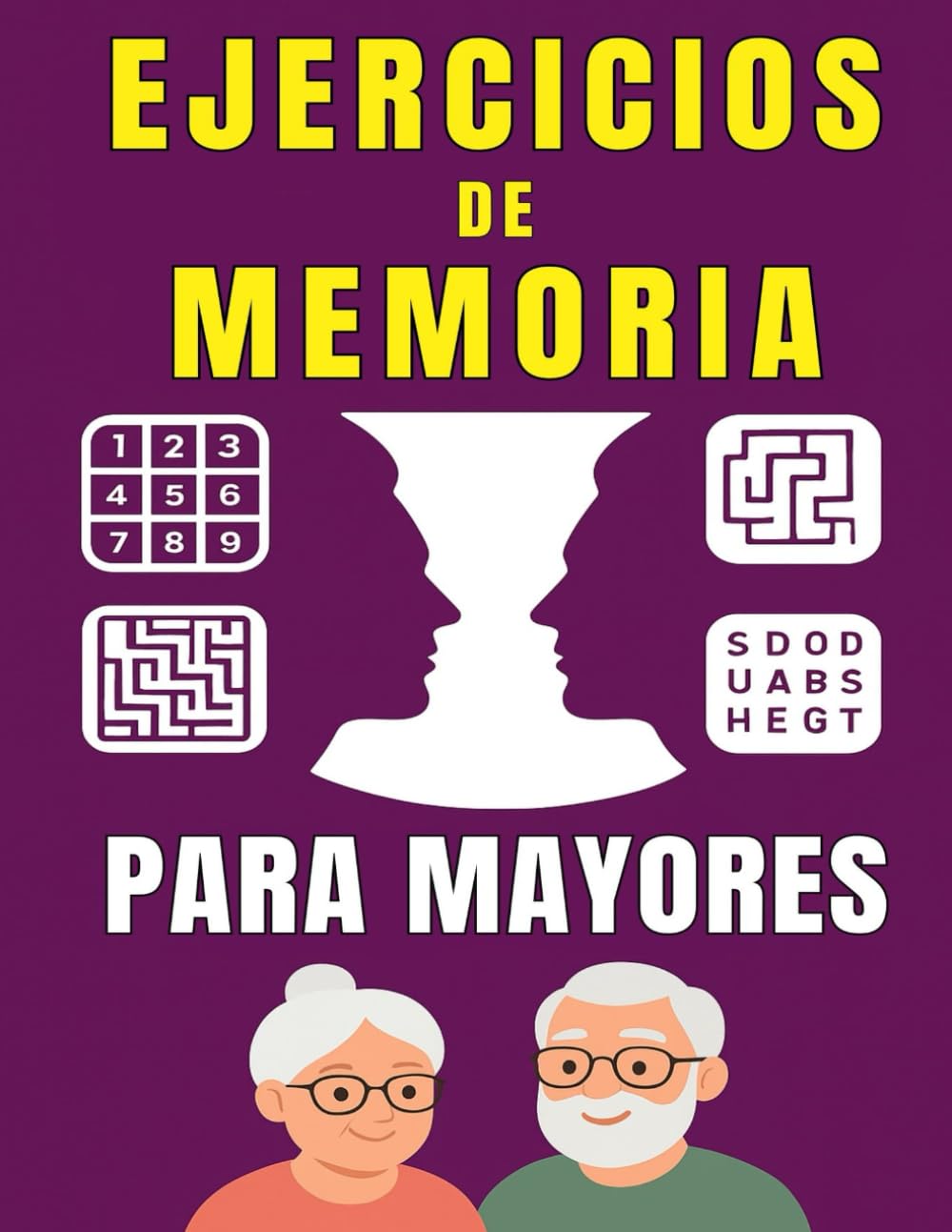 Libro: EJERCICIOS DE MEMORIA PARA MAYORES : con Ejercicios Cognitivos, Pasatiempos, Sopa de letras letra muy grande , laberintos para adultos, sudokus para adultos letra grande (Spanish Edition)