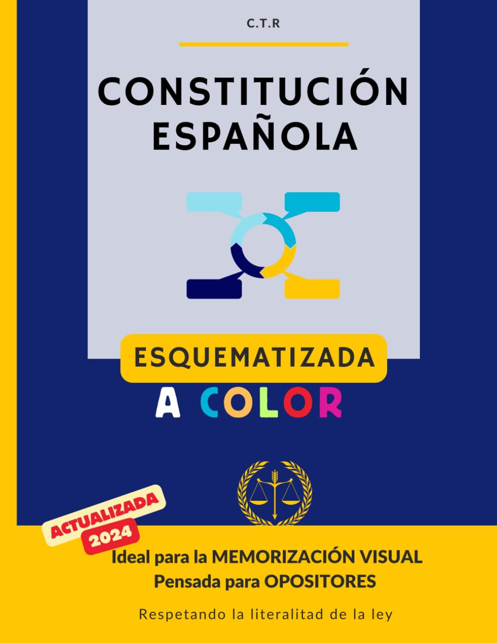 Libro: Constitución Española (Ilustrado): Esquematizada a color | Para Opositores | Gran formato (Spanish Edition)