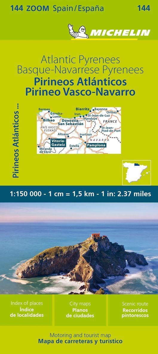 Libro: Mapa Zoom Pirineos Atlanticos / Pirineo Vasco-navarro (11144): Straßen- und Tourismuskarte 1:150.000; Auflage 2023: 144